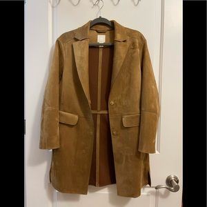 H&M Faux Suede Camel Mid Length Jacket